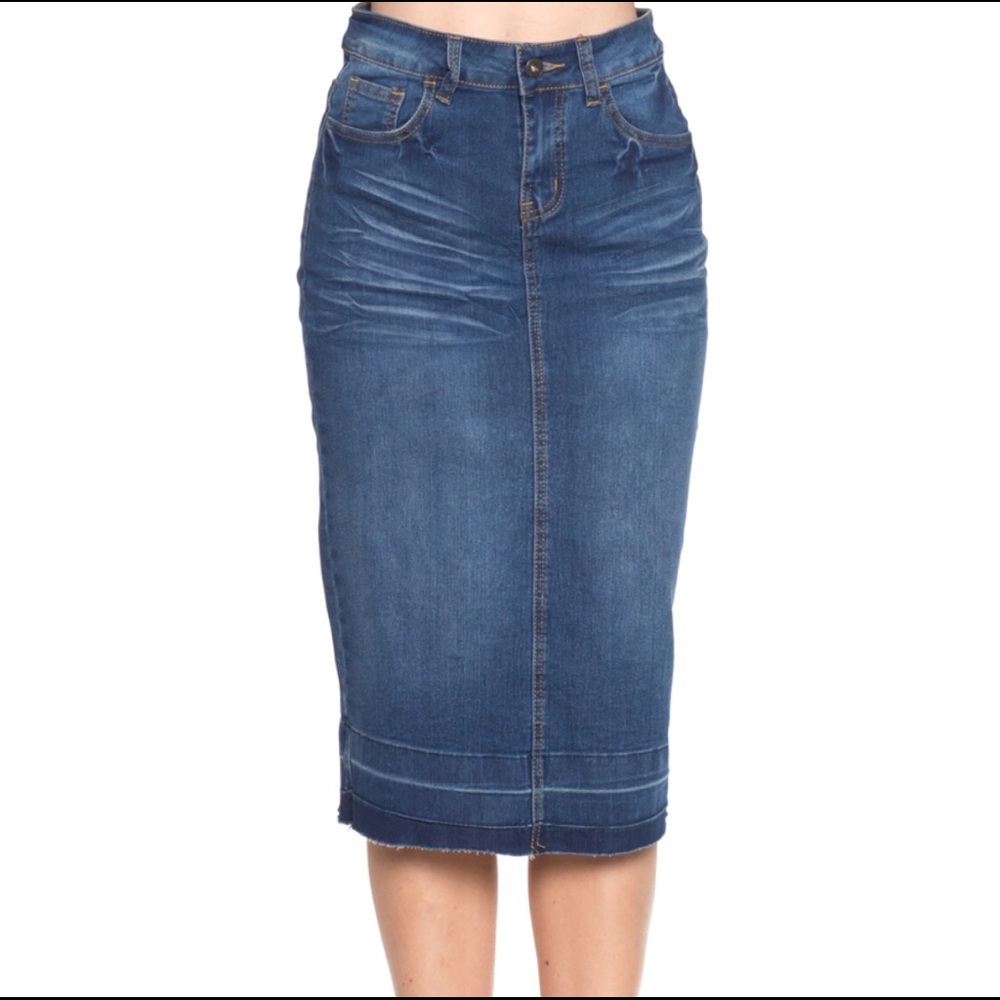 Midi jean skirt